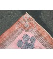 7x10 rug for living room, hand woven rug, , 7'1 X 9'11 Turkish green pink orange area rug