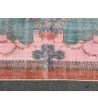 7x10 rug for living room, hand woven rug, , 7'1 X 9'11 Turkish green pink orange area rug