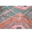 7x10 rug for living room, hand woven rug, , 7'1 X 9'11 Turkish green pink orange area rug