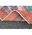 7x10 rug for living room, hand woven rug, , 7'1 X 9'11 Turkish green pink orange area rug