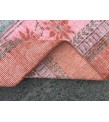 7x10 rug for living room, hand woven rug, , 7'1 X 9'11 Turkish green pink orange area rug