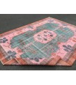 7x10 rug for living room, hand woven rug, , 7'1 X 9'11 Turkish green pink orange area rug