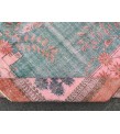 7x10 rug for living room, hand woven rug, , 7'1 X 9'11 Turkish green pink orange area rug
