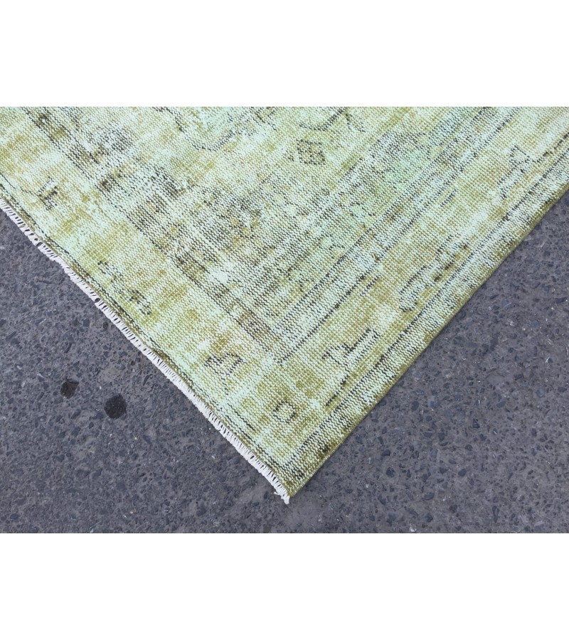 6x10 distressed green rug, ,Area rug, 5'9 X 9'6 Rug for bedroom, Boho rug