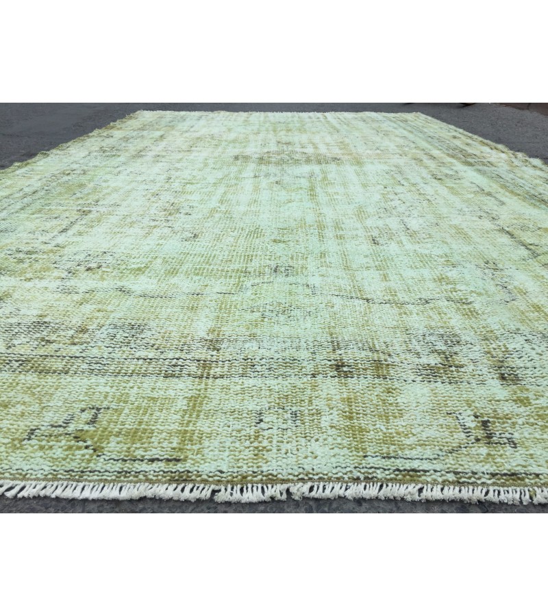 6x10 distressed green rug, ,Area rug, 5'9 X 9'6 Rug for bedroom, Boho rug