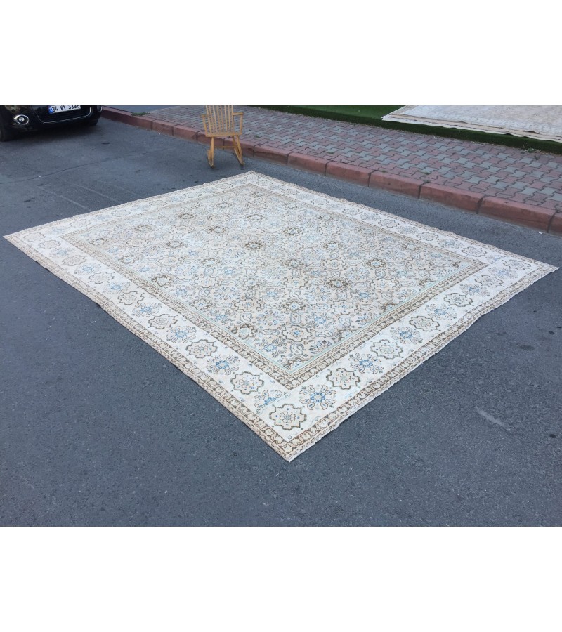 10x13 retro area rug, Persian living room rug, 9'6 X 12'7 woven rug