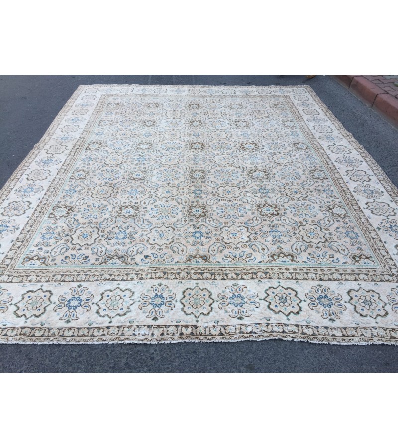 10x13 retro area rug, Persian living room rug, 9'6 X 12'7 woven rug