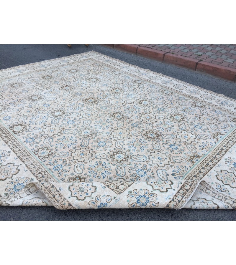 10x13 retro area rug, Persian living room rug, 9'6 X 12'7 woven rug