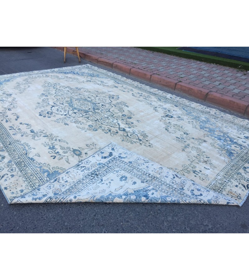 10x16 palace size beige blue rug, Persian rug, 10'2 X 16' bed plan rug