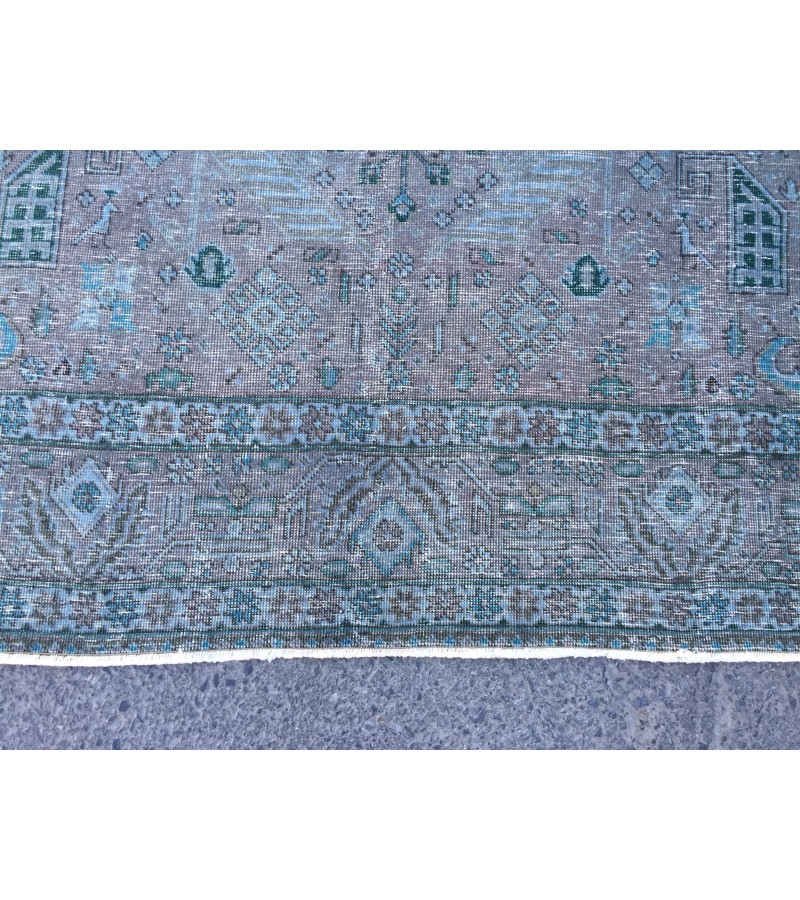 8x10 vintage nomadic rug, distressed rug, rug for living room, 7'6 X 10'3 Area Rug