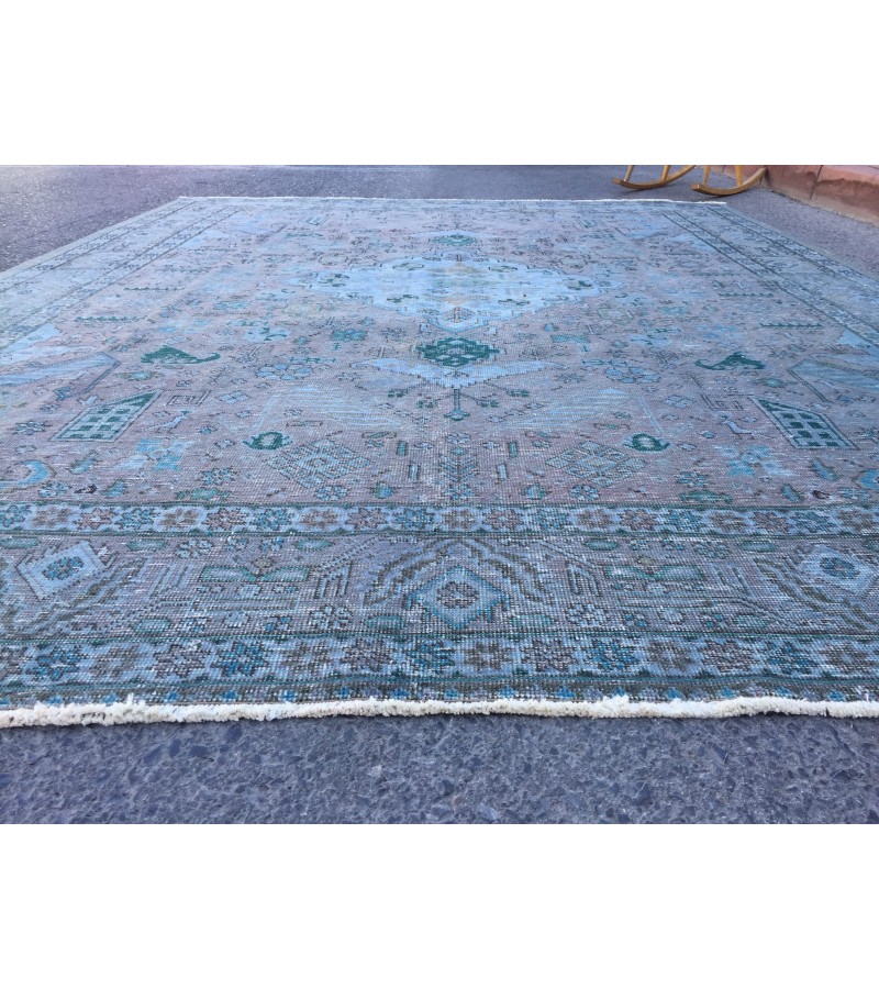 8x10 vintage nomadic rug, distressed rug, rug for living room, 7'6 X 10'3 Area Rug