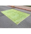 6x10 simple pattern green rug, dining room rug, bed plan rug, 6'5 X 9'10 Boho rug