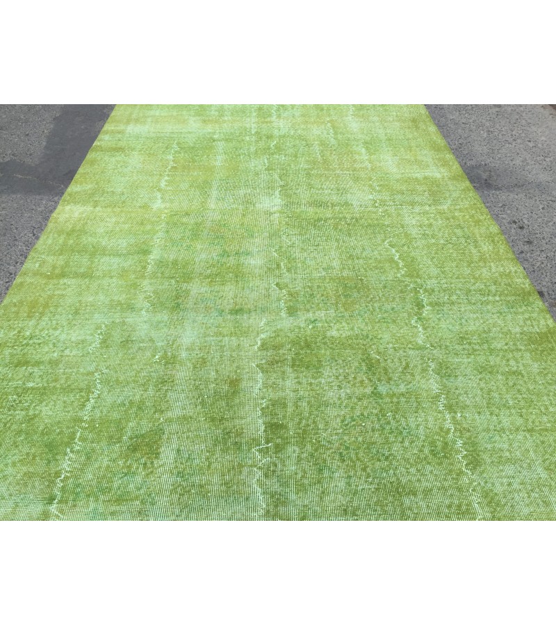 6x10 simple pattern green rug, dining room rug, bed plan rug, 6'5 X 9'10 Boho rug