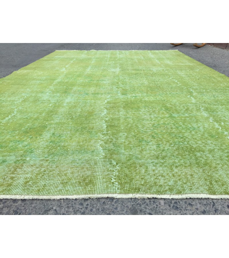 6x10 simple pattern green rug, dining room rug, bed plan rug, 6'5 X 9'10 Boho rug