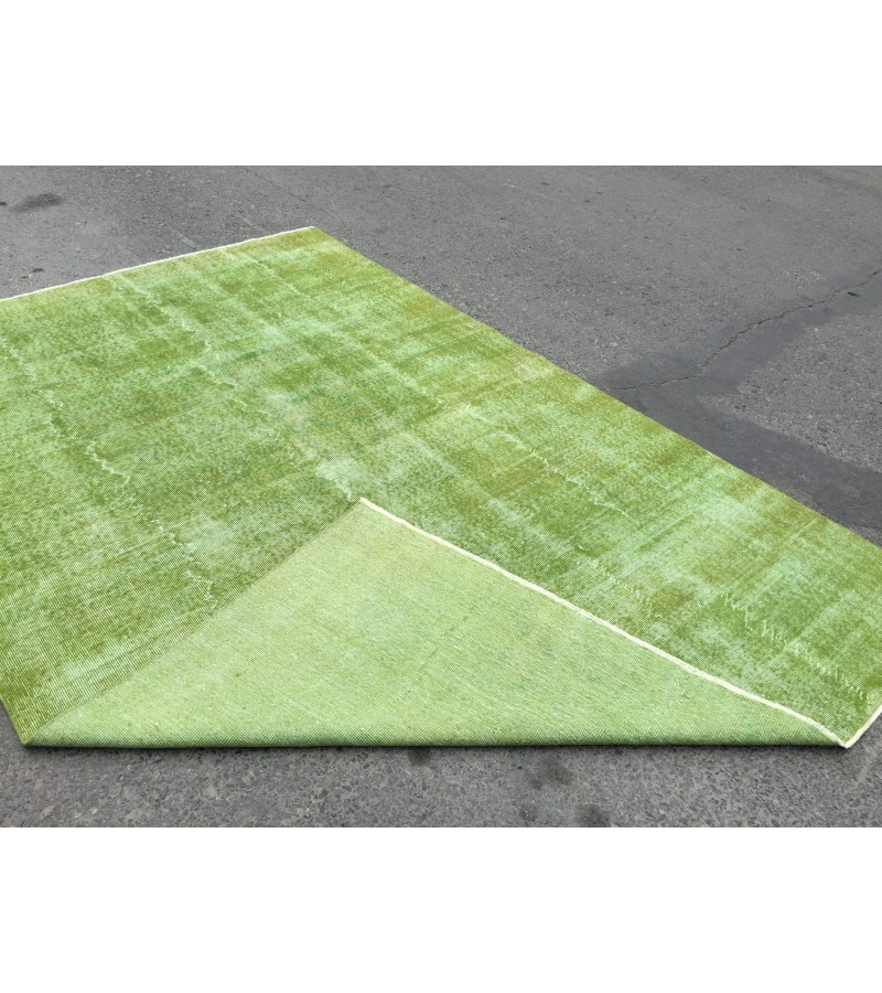 6x10 simple pattern green rug, dining room rug, bed plan rug, 6'5 X 9'10 Boho rug