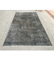 5x9 distressed farmhouse rug, vintage Turkish rug , 5'1 x 9'4 black brown rug