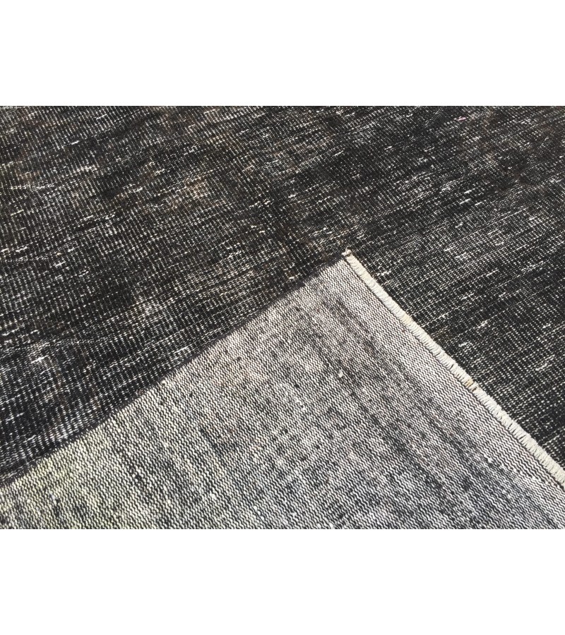 5x9 distressed farmhouse rug, vintage Turkish rug , 5'1 x 9'4 black brown rug