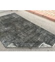 5x9 distressed farmhouse rug, vintage Turkish rug , 5'1 x 9'4 black brown rug