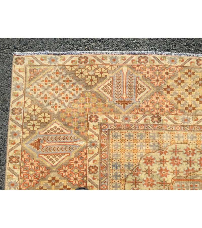 10x13 retro Turkish rug,wool woven rug, 9'6 x 12'9 Area rug, vintage rug, Living room rug, Bedroom rug