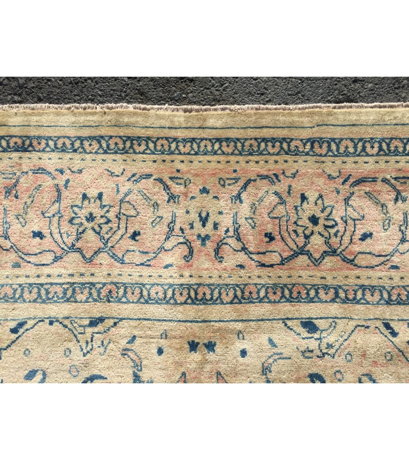 9x13 70's handmade rug beige with hint of pink, Vintage Rug , 9'4 X 13'1 Bedroom Rug, Living Room Rug