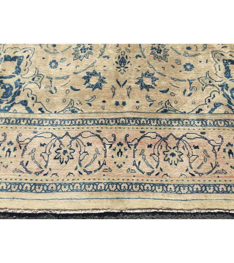 9x13 70's handmade rug beige with hint of pink, Vintage Rug , 9'4 X 13'1 Bedroom Rug, Living Room Rug