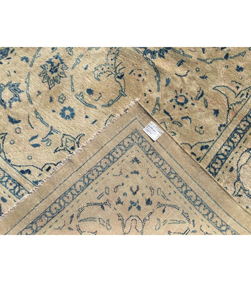 9x13 70's handmade rug beige with hint of pink, Vintage Rug , 9'4 X 13'1 Bedroom Rug, Living Room Rug