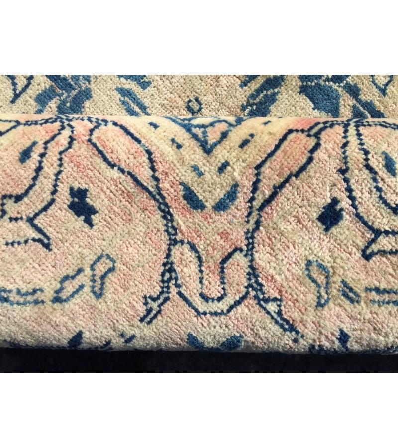 9x13 70's handmade rug beige with hint of pink, Vintage Rug , 9'4 X 13'1 Bedroom Rug, Living Room Rug