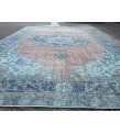 oushak rug 7x10, red blue handmade vintage turkish area rug, 6'7 X 9'10 wool rug