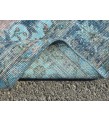 oushak rug 7x10, red blue handmade vintage turkish area rug, 6'7 X 9'10 wool rug