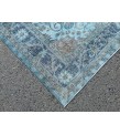 oushak rug 7x10, red blue handmade vintage turkish area rug, 6'7 X 9'10 wool rug