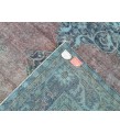 oushak rug 7x10, red blue handmade vintage turkish area rug, 6'7 X 9'10 wool rug