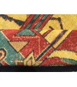 7x11 abstract unqiue rug, yellow red rug, Living room Rug , 7'3 X 11'2 Handmade Rug , Woven Rug