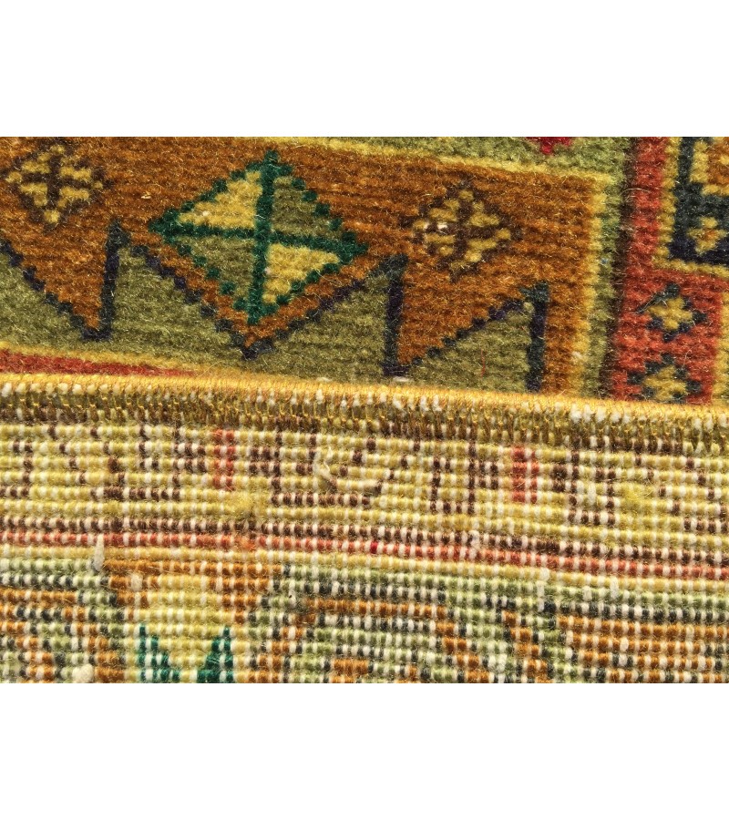 Turkish rug 6x9 , Living room rug 6'4 x 9'5 , yellow green Kitchen rug ,Oushak Rug, Vintage Rug, Anatolian Rug,Faded Rug