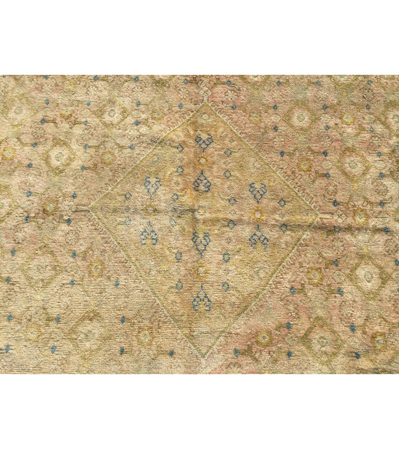 9x13 hand knotted vintage rug, Living room rugs , handmade area rug, 9'3 x 12'8 beige vintage rug