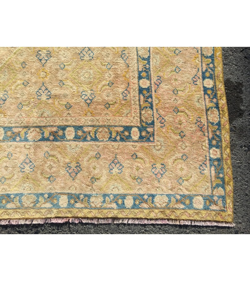 9x13 hand knotted vintage rug, Living room rugs , handmade area rug, 9'3 x 12'8 beige vintage rug