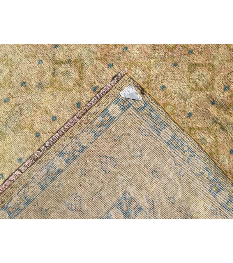 9x13 hand knotted vintage rug, Living room rugs , handmade area rug, 9'3 x 12'8 beige vintage rug