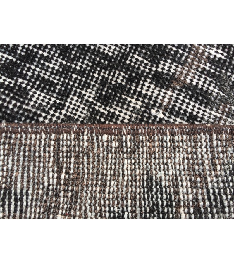 6x10 Turkish handmade rug, black brown rug, 6'3 X 9'6 rug for living room