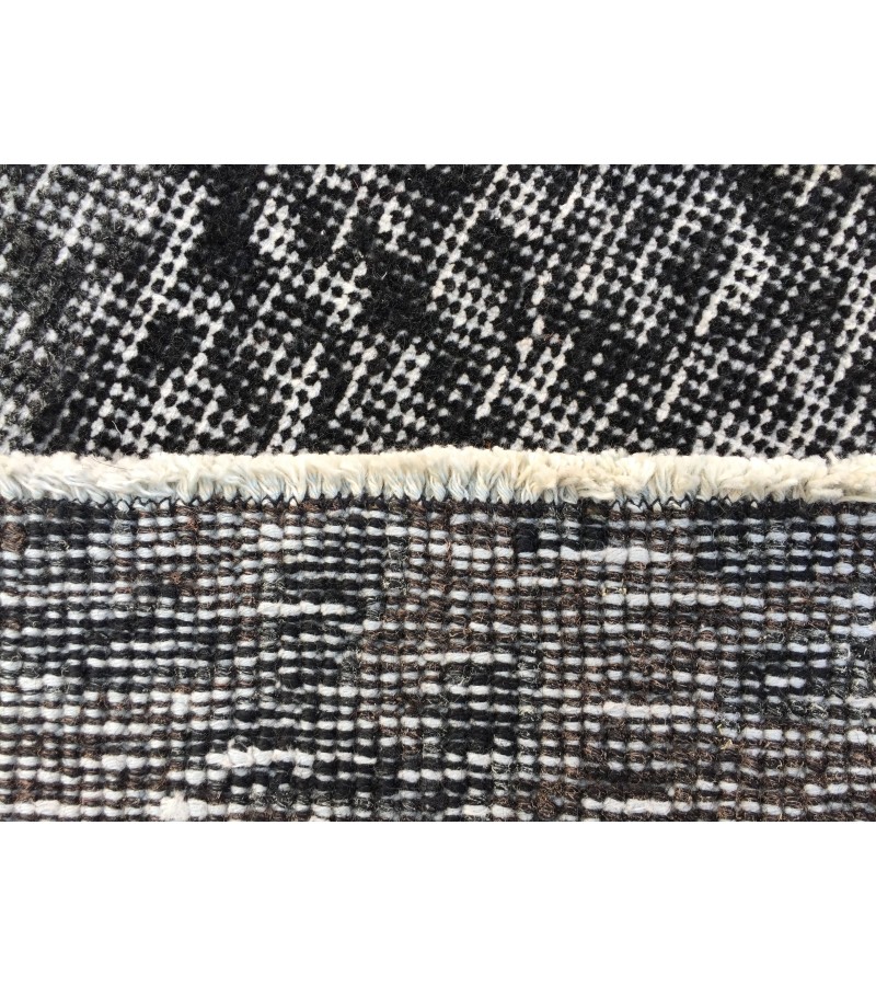 6x10 Turkish handmade rug, black brown rug, 6'3 X 9'6 rug for living room