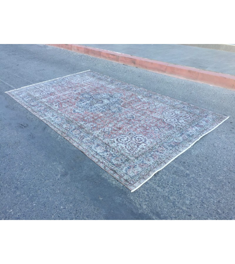 6x10 retro dining room rug, ,Boho Red Rug, 5'11 X 10' Bedroom Rug