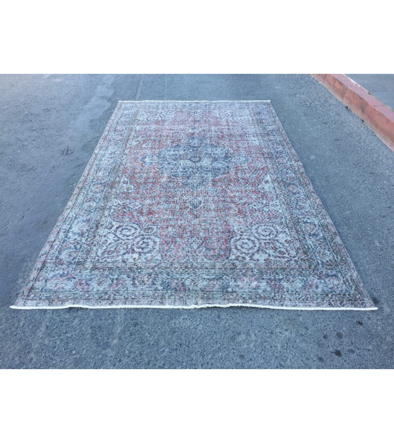 6x10 retro dining room rug, ,Boho Red Rug, 5'11 X 10' Bedroom Rug
