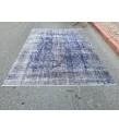6x9 vintage area rug, distressed grey blue Rug , 6'2 X 8'9 Handmade Rug