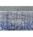 6x9 vintage area rug, distressed grey blue Rug , 6'2 X 8'9 Handmade Rug