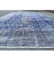 6x9 vintage area rug, distressed grey blue Rug , 6'2 X 8'9 Handmade Rug