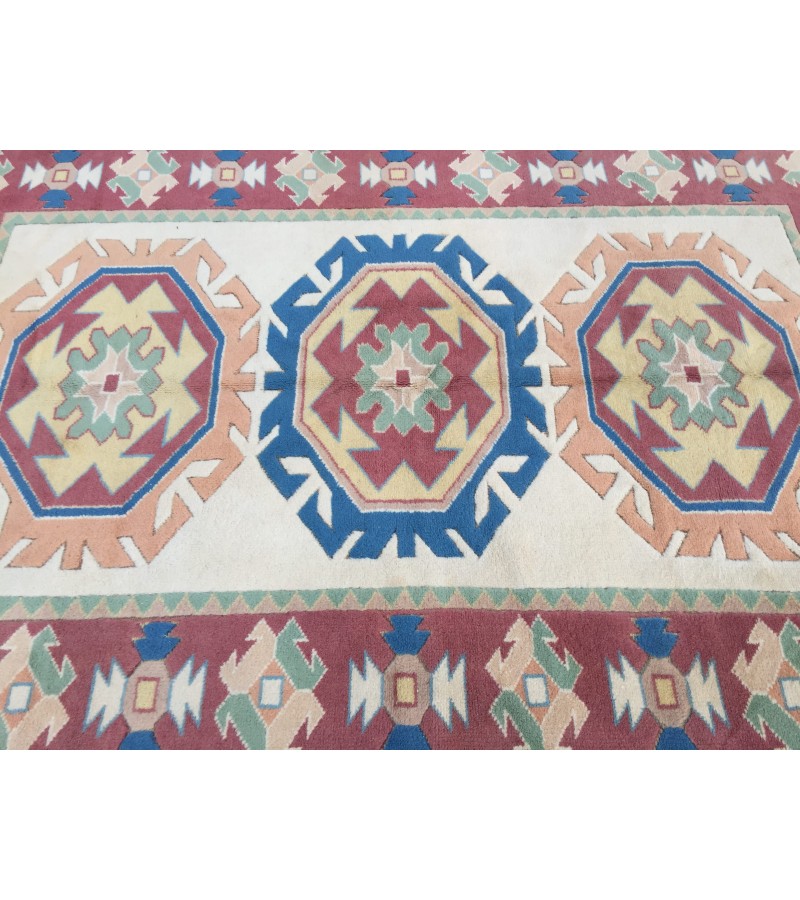 5x8 soft wool hand woven geometric rug, unique Bedroom Rug