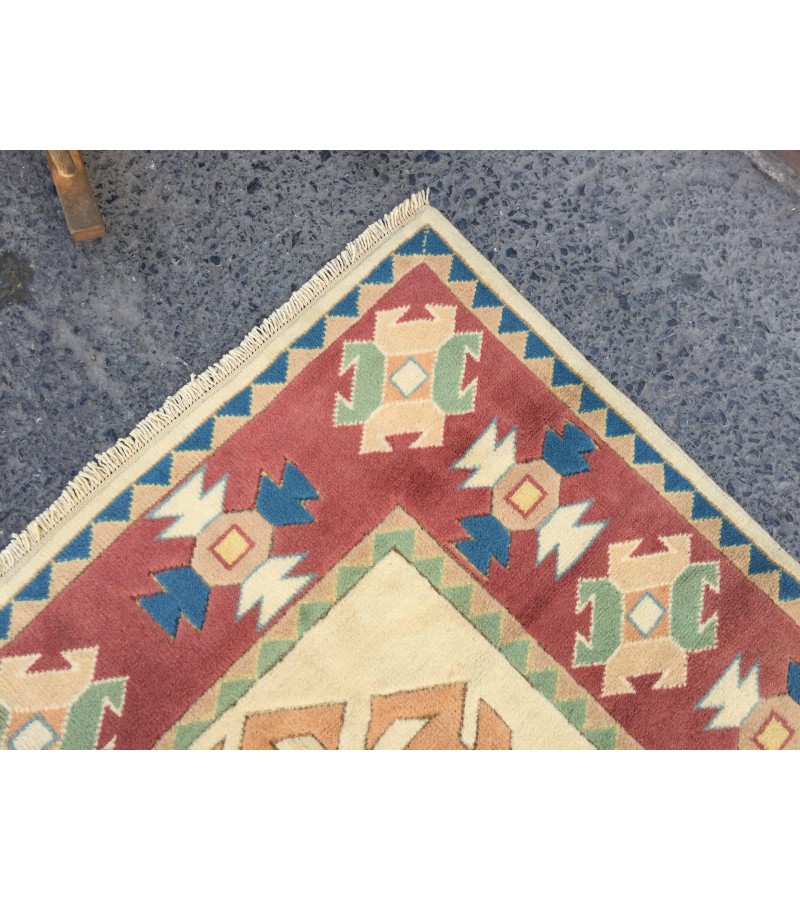 5x8 soft wool hand woven geometric rug, unique Bedroom Rug