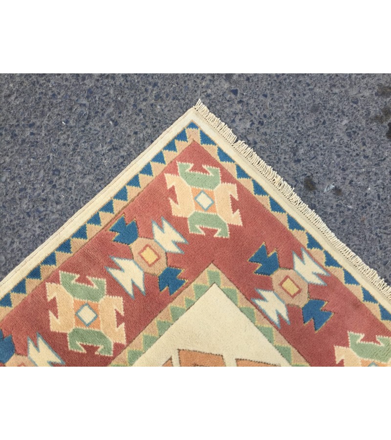 5x8 soft wool hand woven geometric rug, unique Bedroom Rug