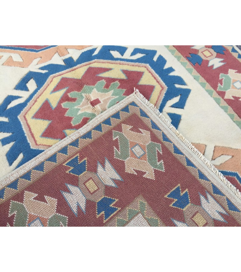 5x8 soft wool hand woven geometric rug, unique Bedroom Rug