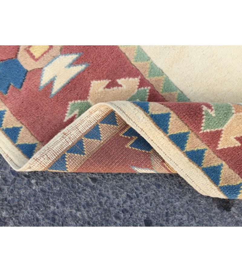 5x8 soft wool hand woven geometric rug, unique Bedroom Rug