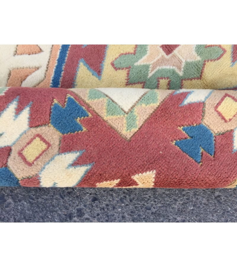 5x8 soft wool hand woven geometric rug, unique Bedroom Rug