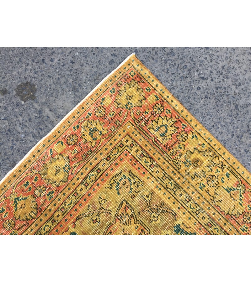 6x9 hand woven boho rug, Retro Living room rug, 6'5 X 8'8 Turkish rug